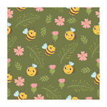 蜜蜂花朵图案的可爱背景