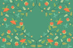 绿色花卉边框背景图案