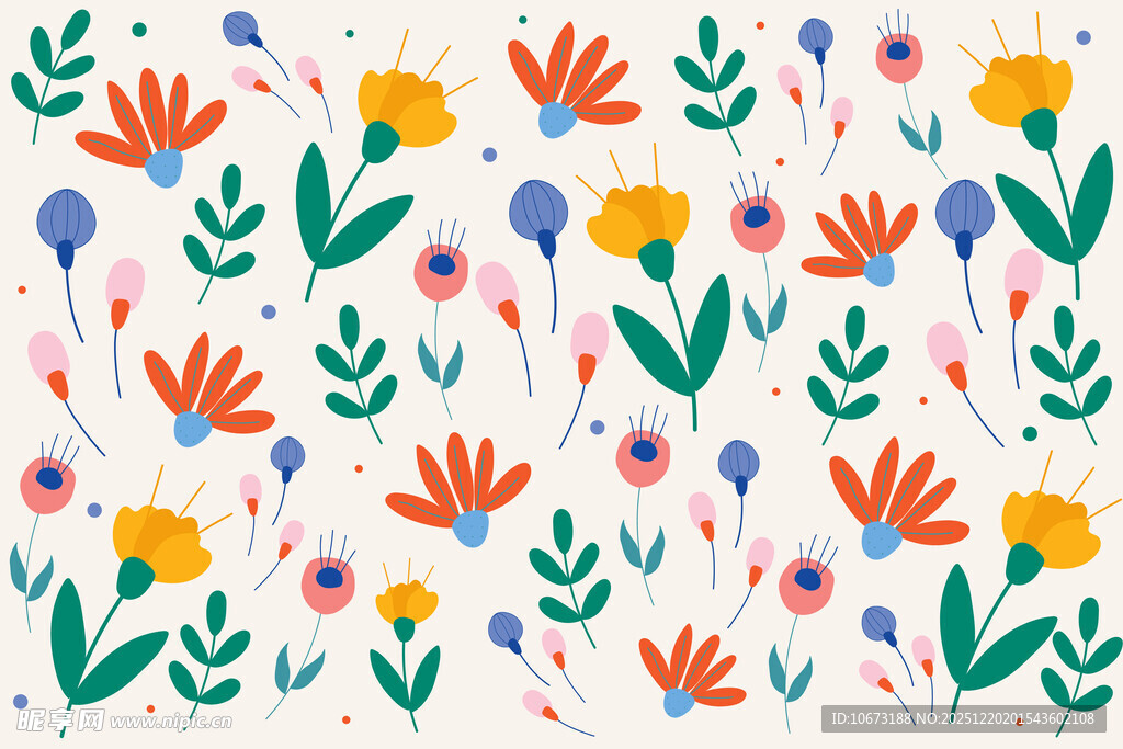 缤纷花卉图案 