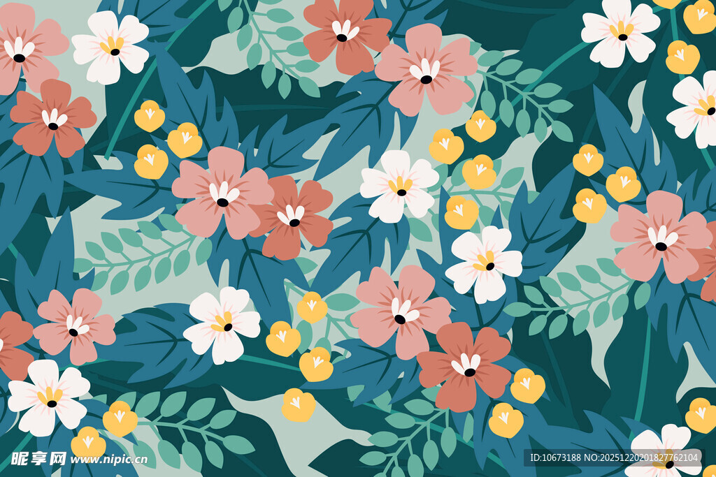 清新花卉图案背景