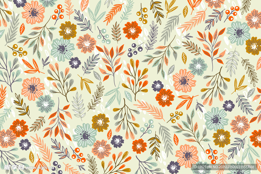 清新花卉图案背景