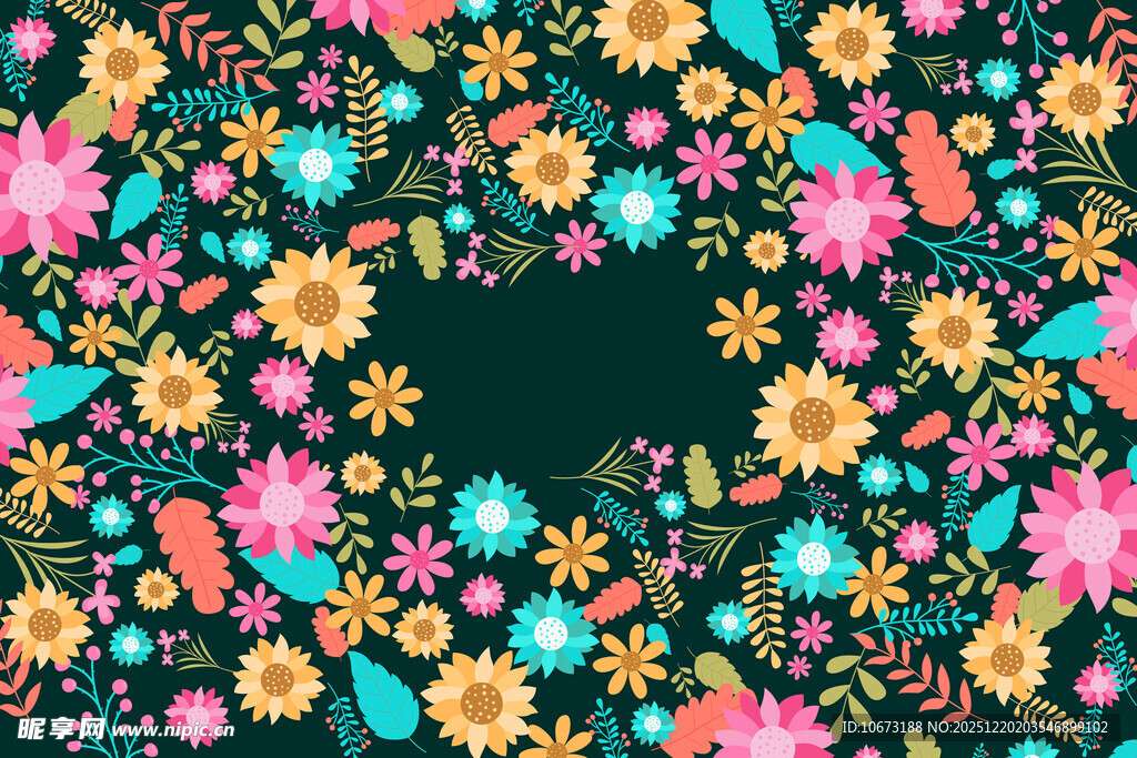 多彩花卉图案背景