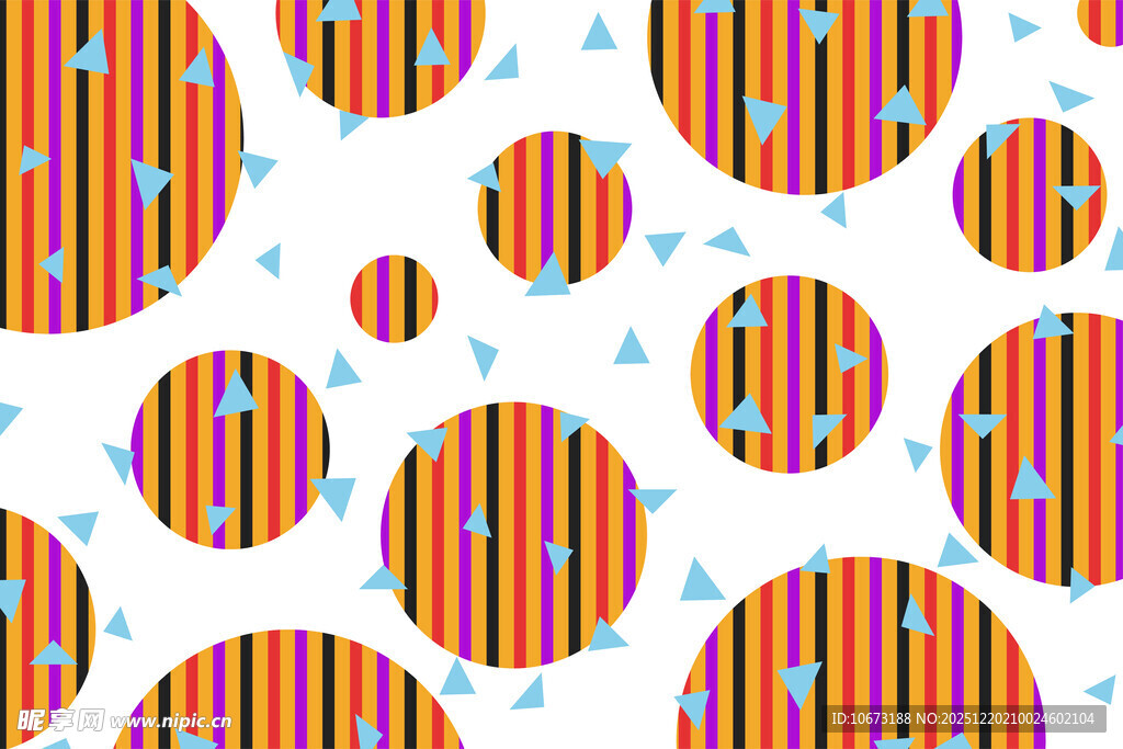 多彩条纹圆圈图案背景