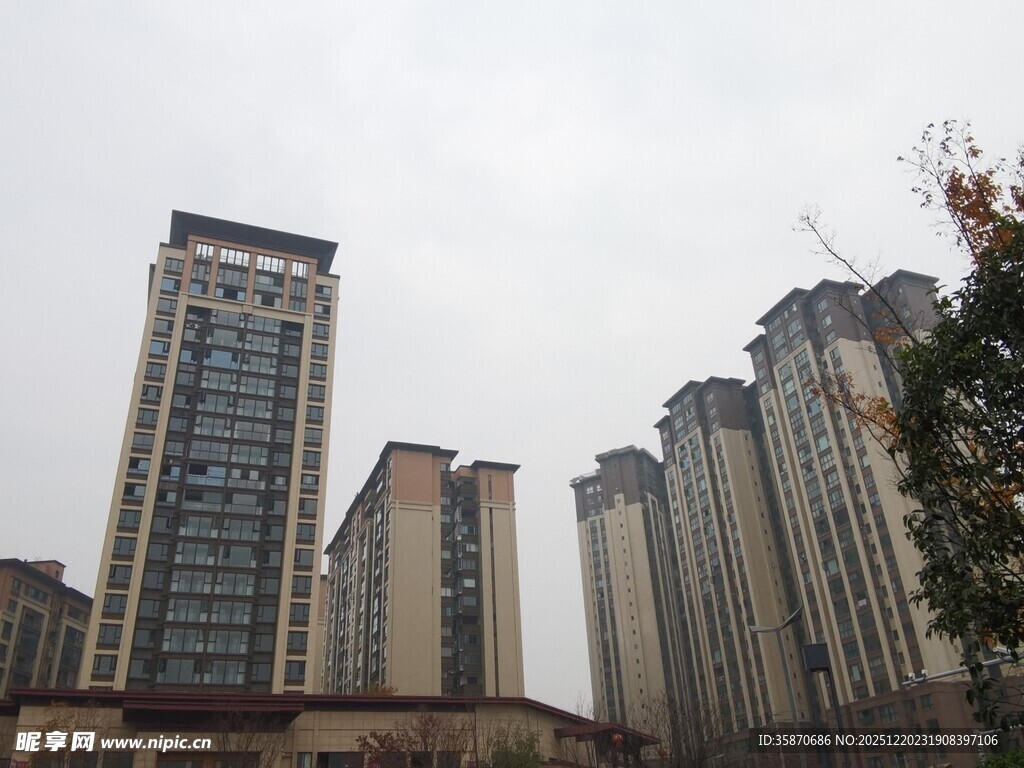 城市高楼建筑群景观