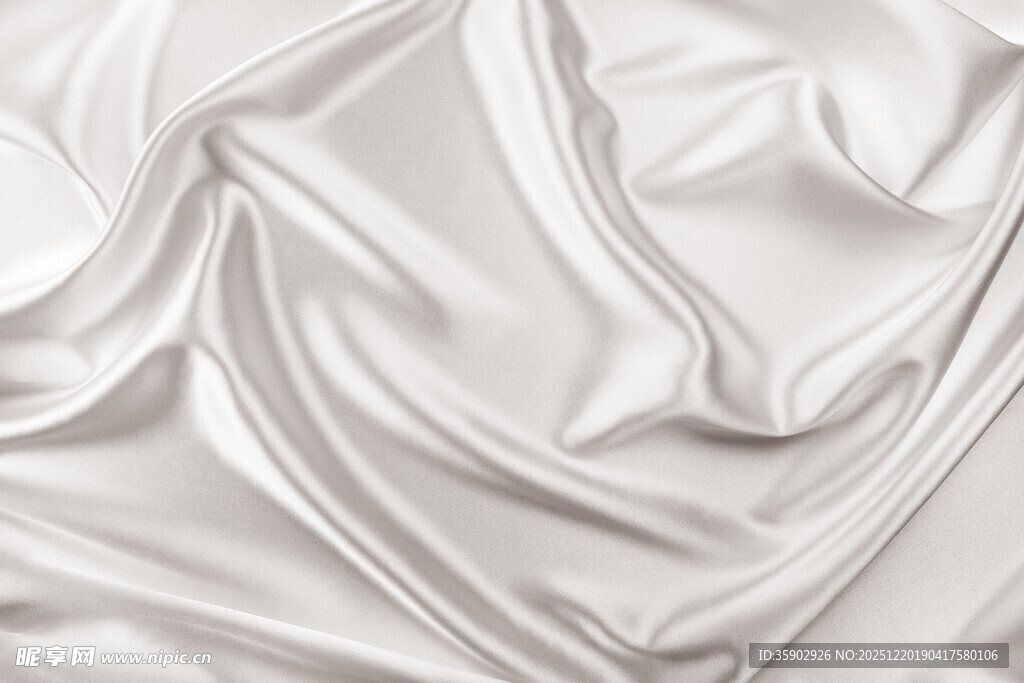 白色丝绸布料纹理展示