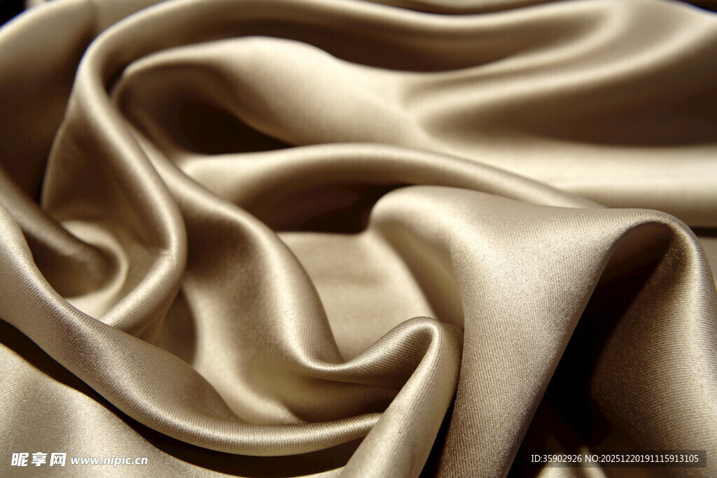 米色丝绸面料纹理特写