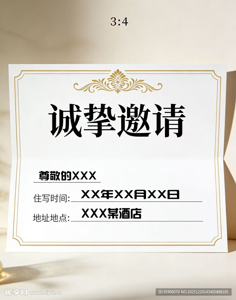 诚挚邀请函设计模板