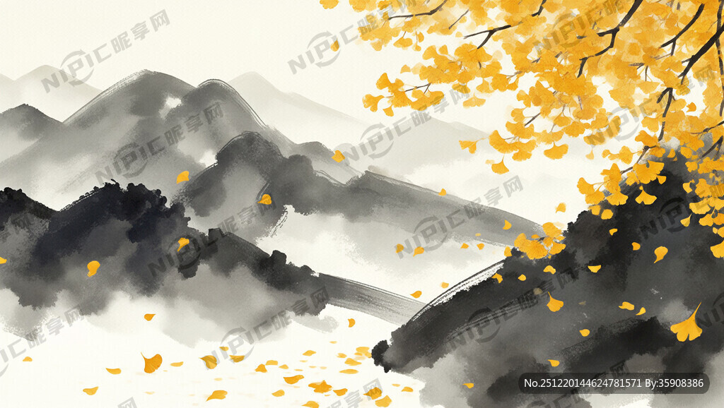 深秋的背景图 树叶变黄掉落