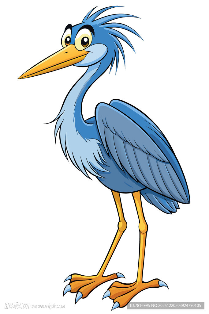 卡通蓝鹭形象