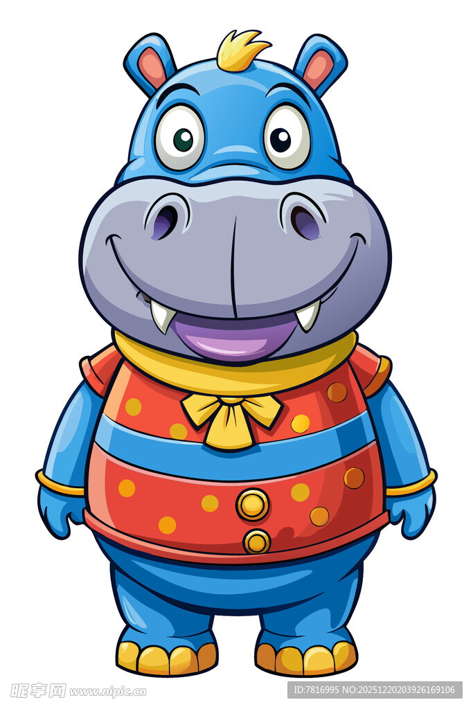 可爱卡通河马形象