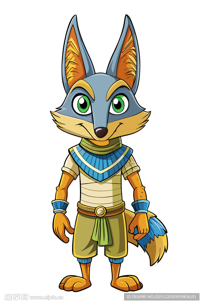 埃及风格卡通狐狸角色