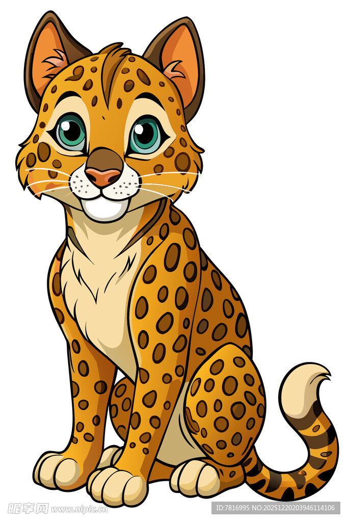 可爱小豹猫插画