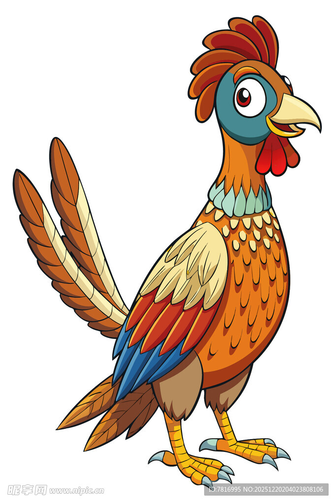 彩色卡通公鸡形象