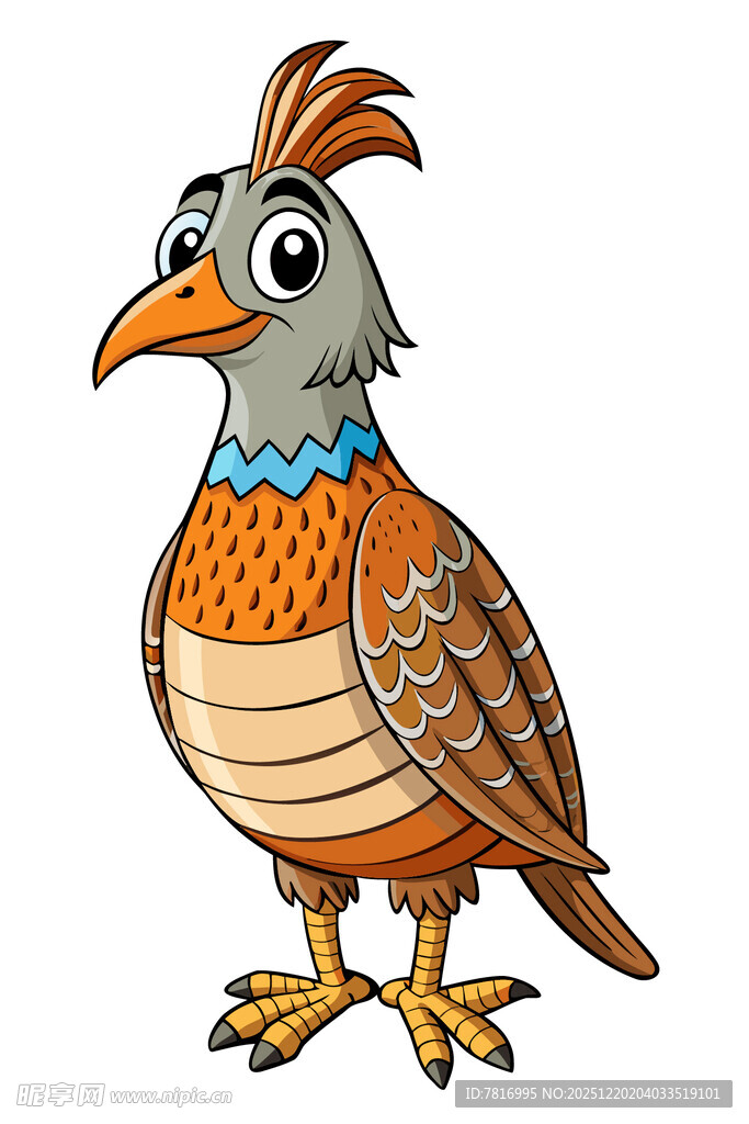 卡通风格的彩色鸟儿