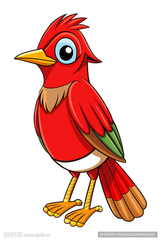 红色卡通小鸟形象