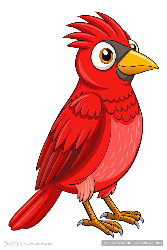 红色卡通鸟形象