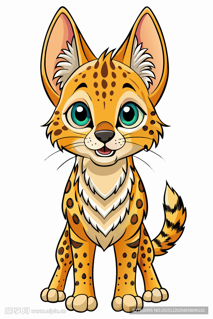 可爱豹纹小猫插画