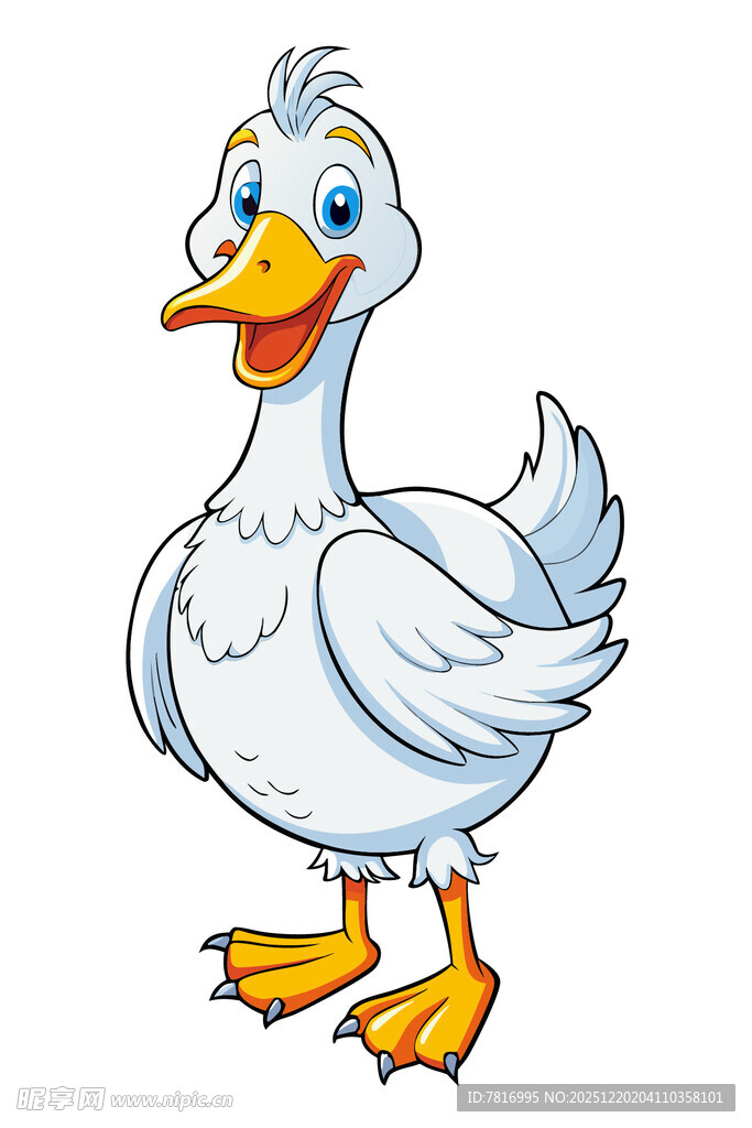 可爱卡通白鸭子