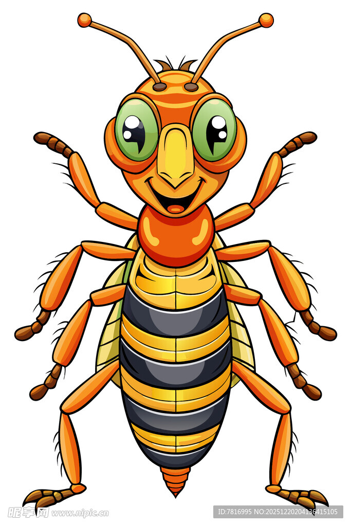 可爱条纹小蜜蜂卡通形象