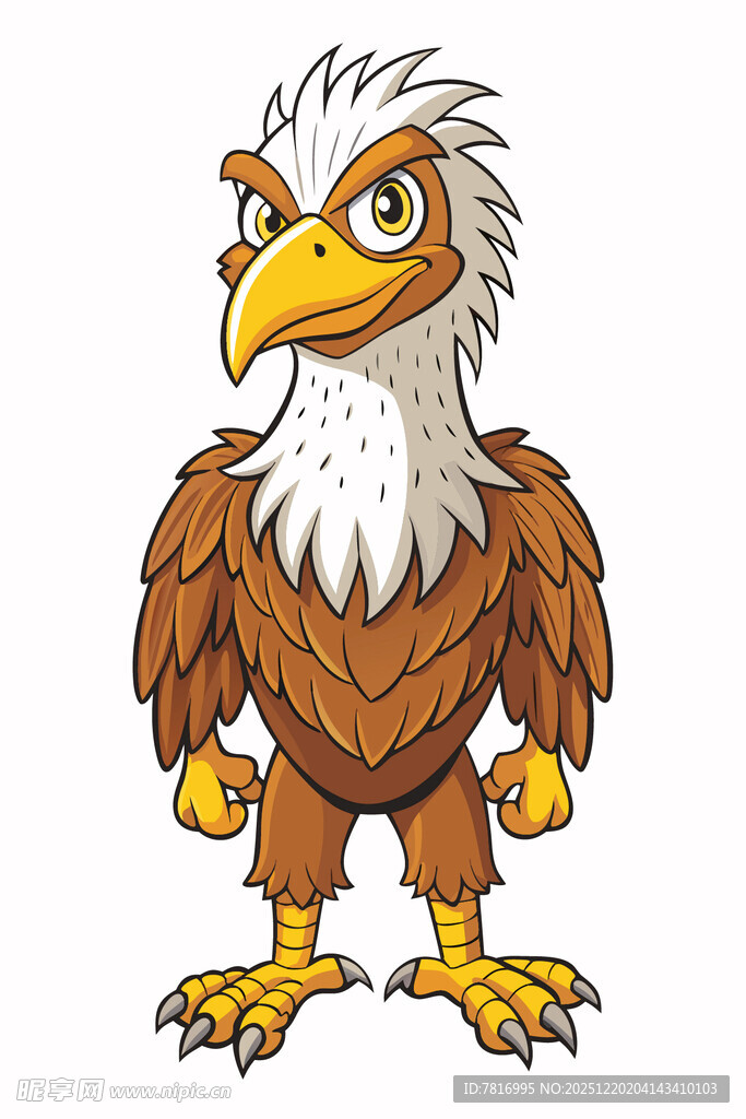 卡通站立老鹰形象
