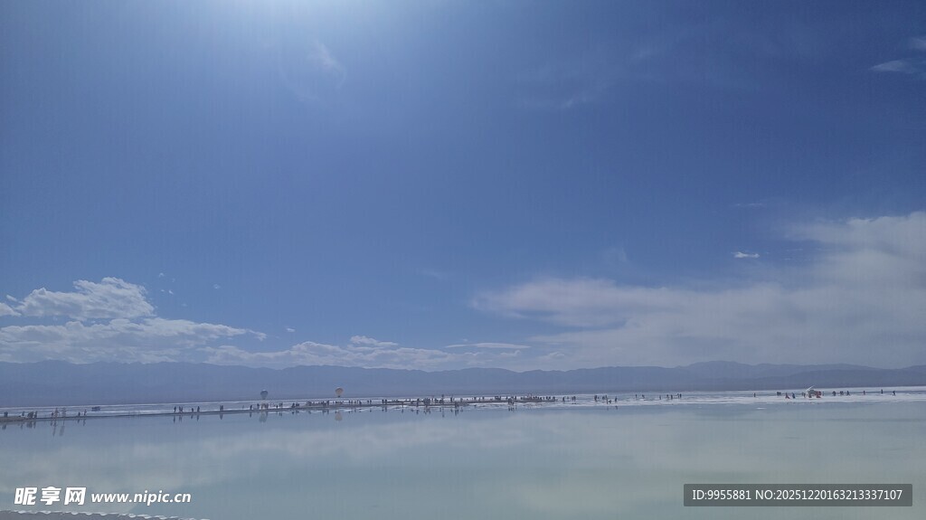 甘肃青海环蓝天碧海阳光沙滩美景