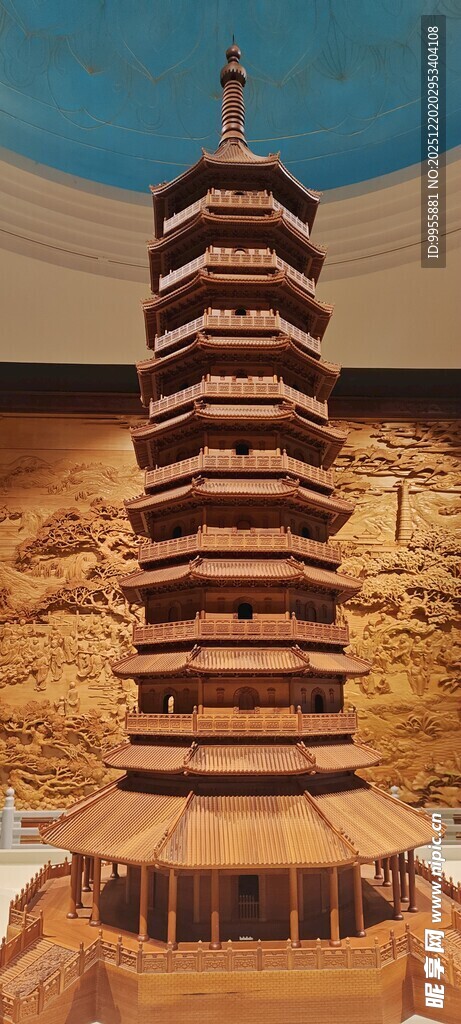 华东樱花古老多层宝塔模型