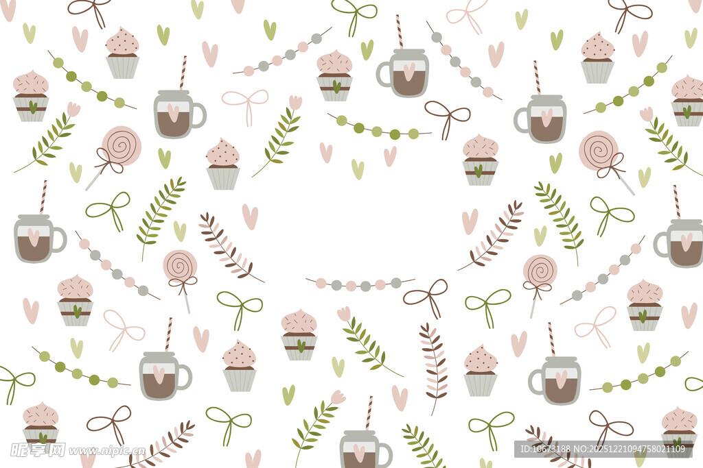 可爱卡通风小动物图案背景