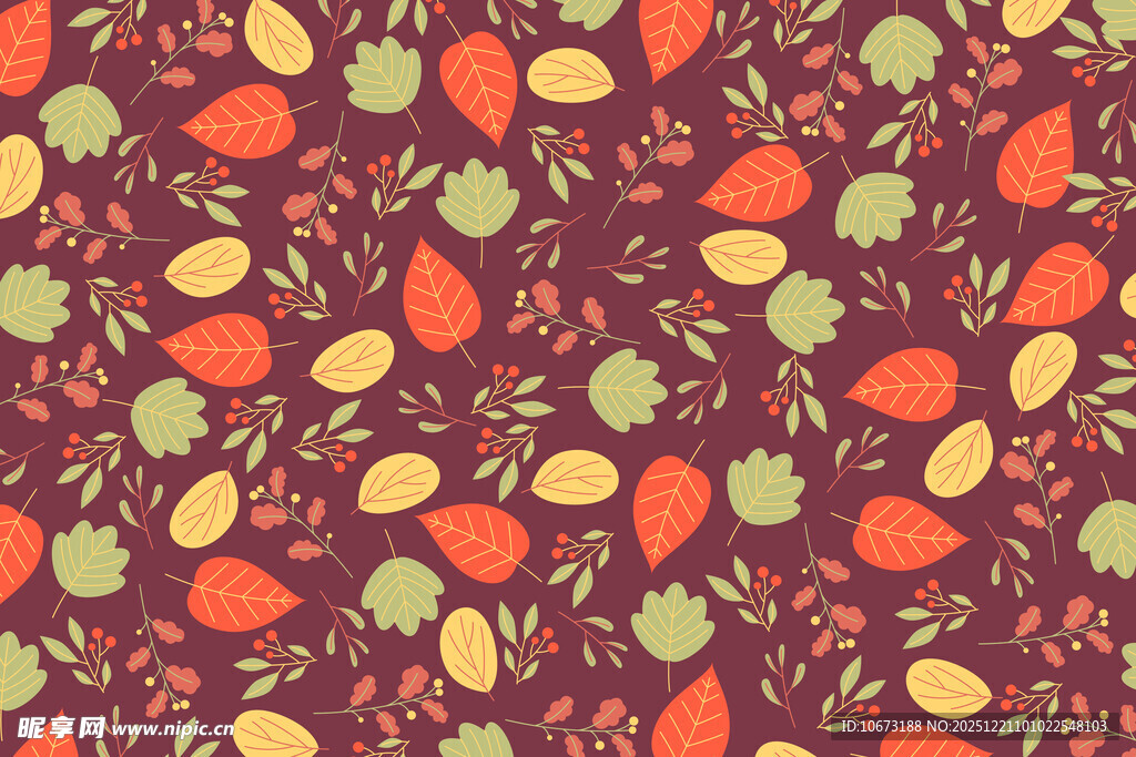 秋季多彩水果图案背景