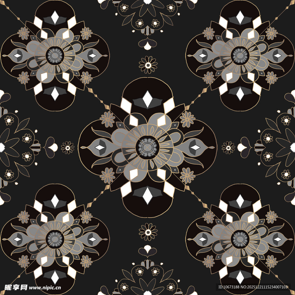 复古几何花纹图案设计