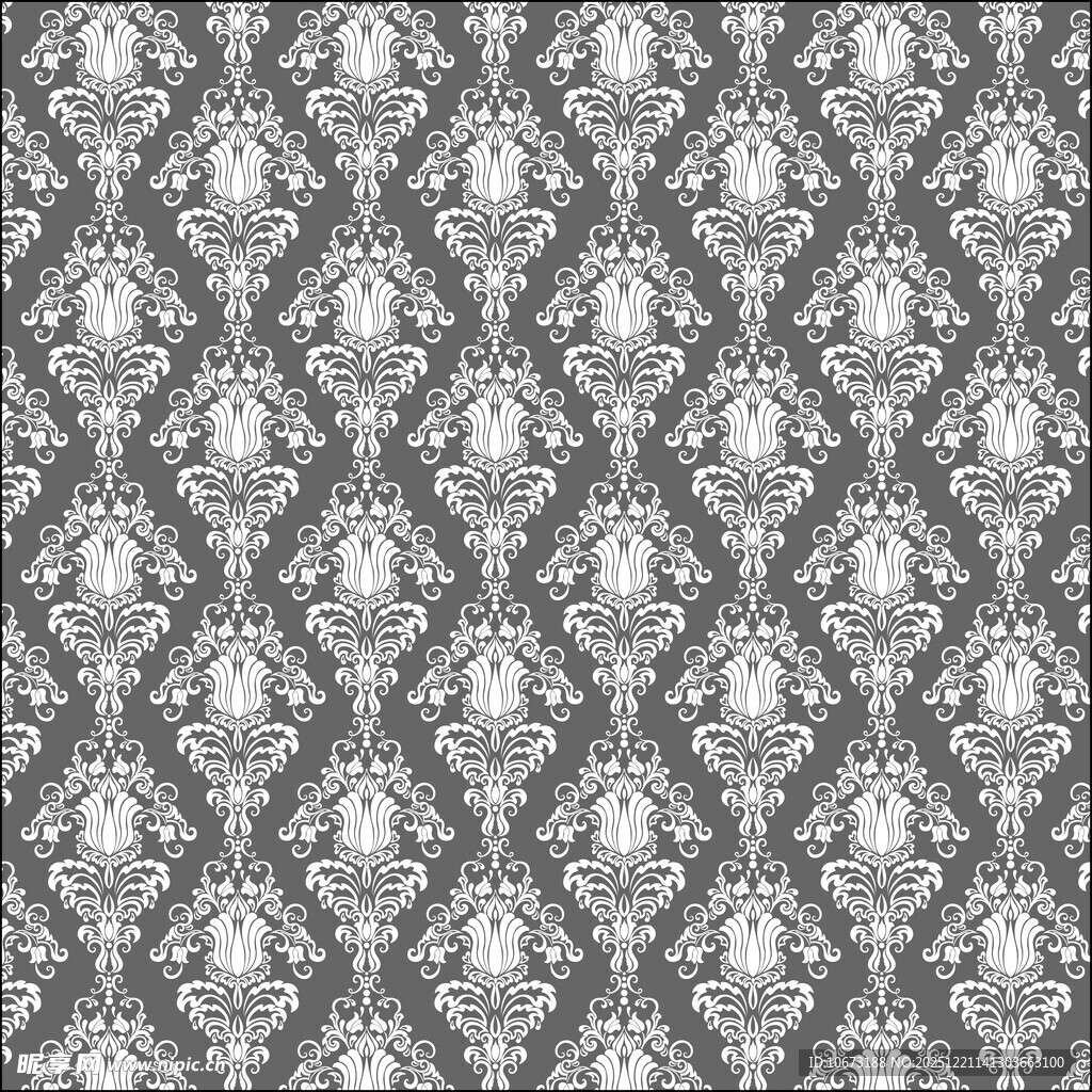 复古灰调花纹图案
