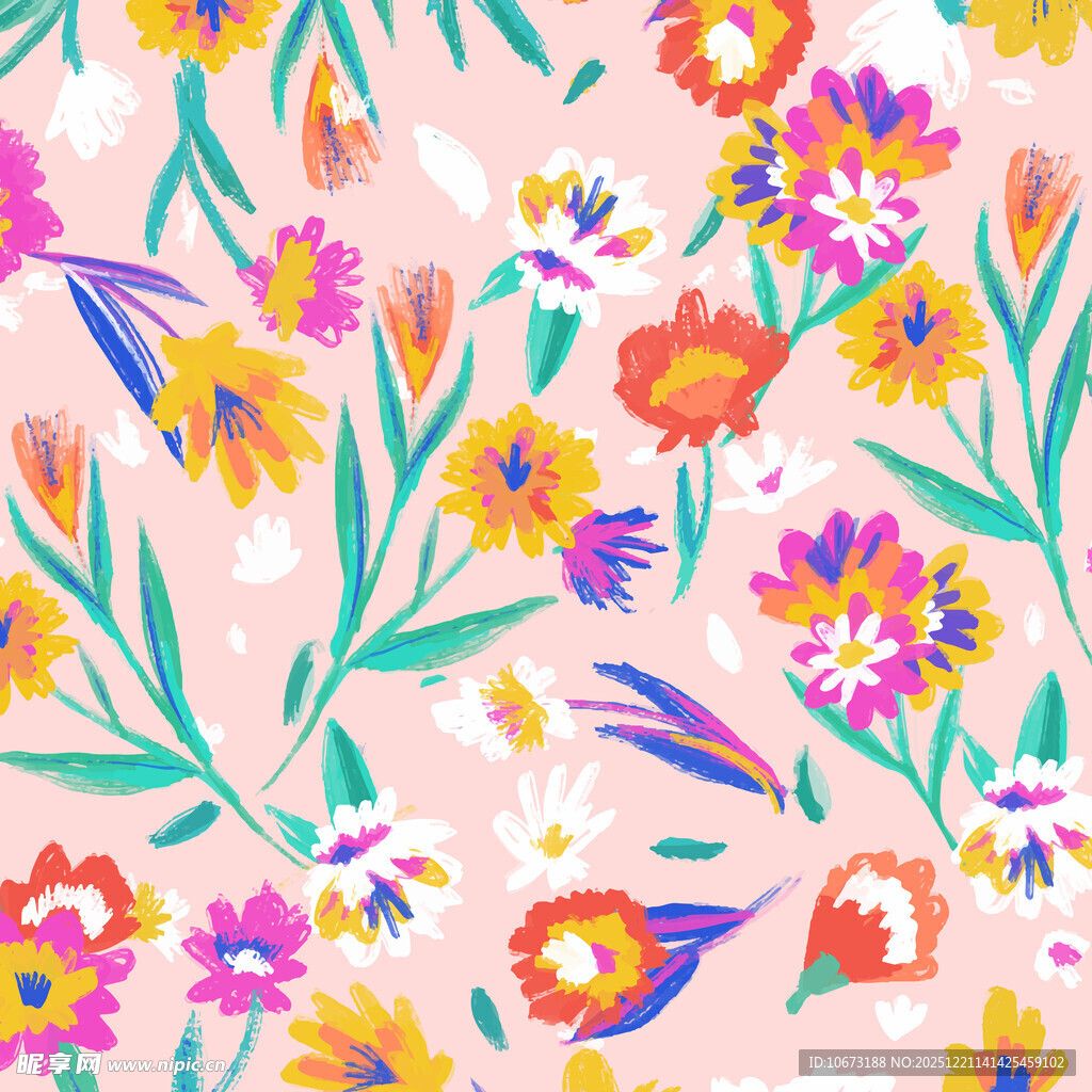 缤纷花卉图案背景