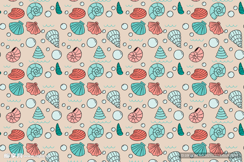 多彩卡通图案无缝背景图