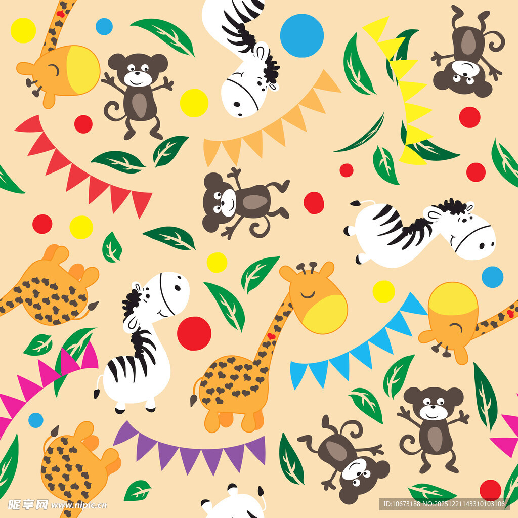 动物主题卡通图案背景