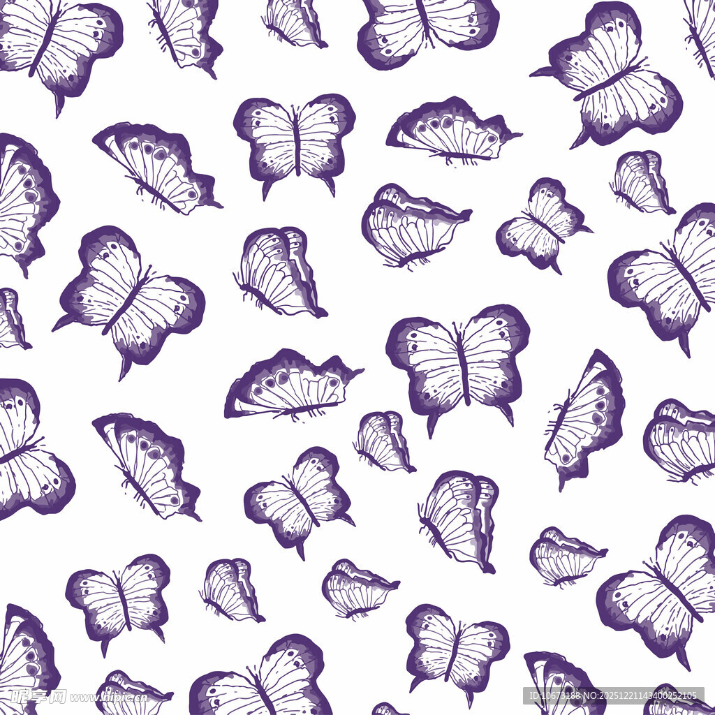 紫色蝴蝶图案背景纹理