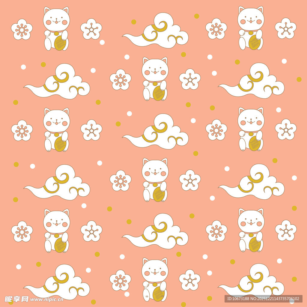 可爱和风达摩图案背景