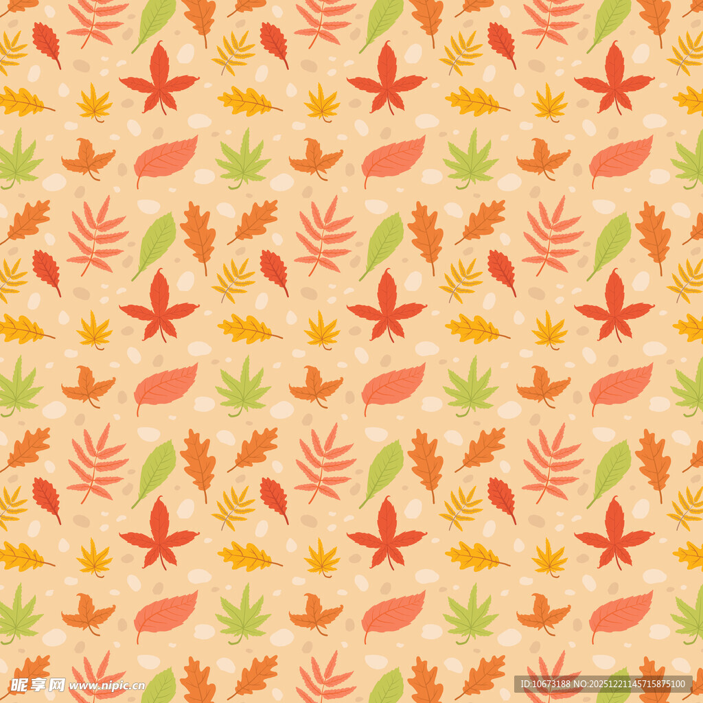 秋季树叶海星图案背景