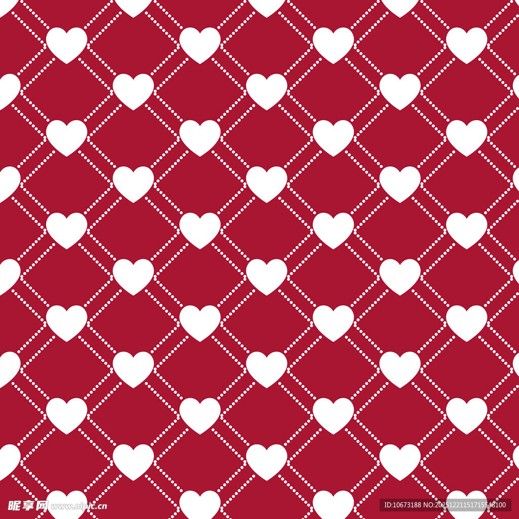 红色爱心几何图案背景