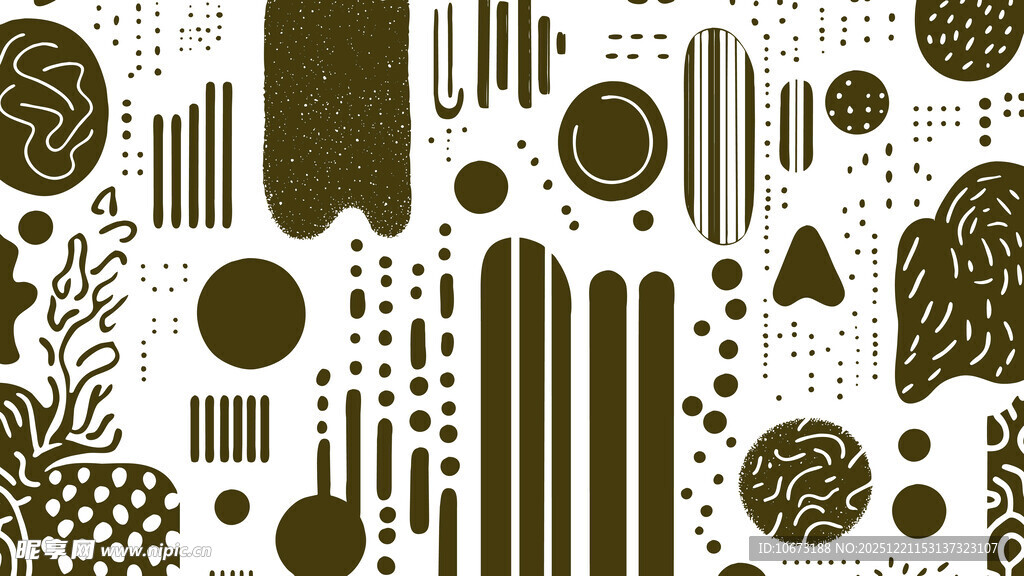 抽象几何动植物图案背景