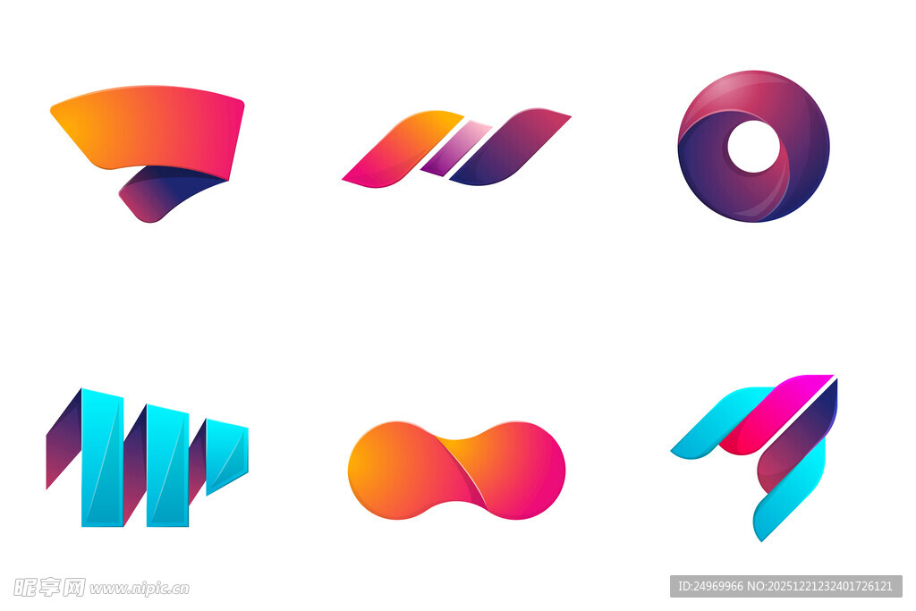 多彩抽象几何图形设计元素