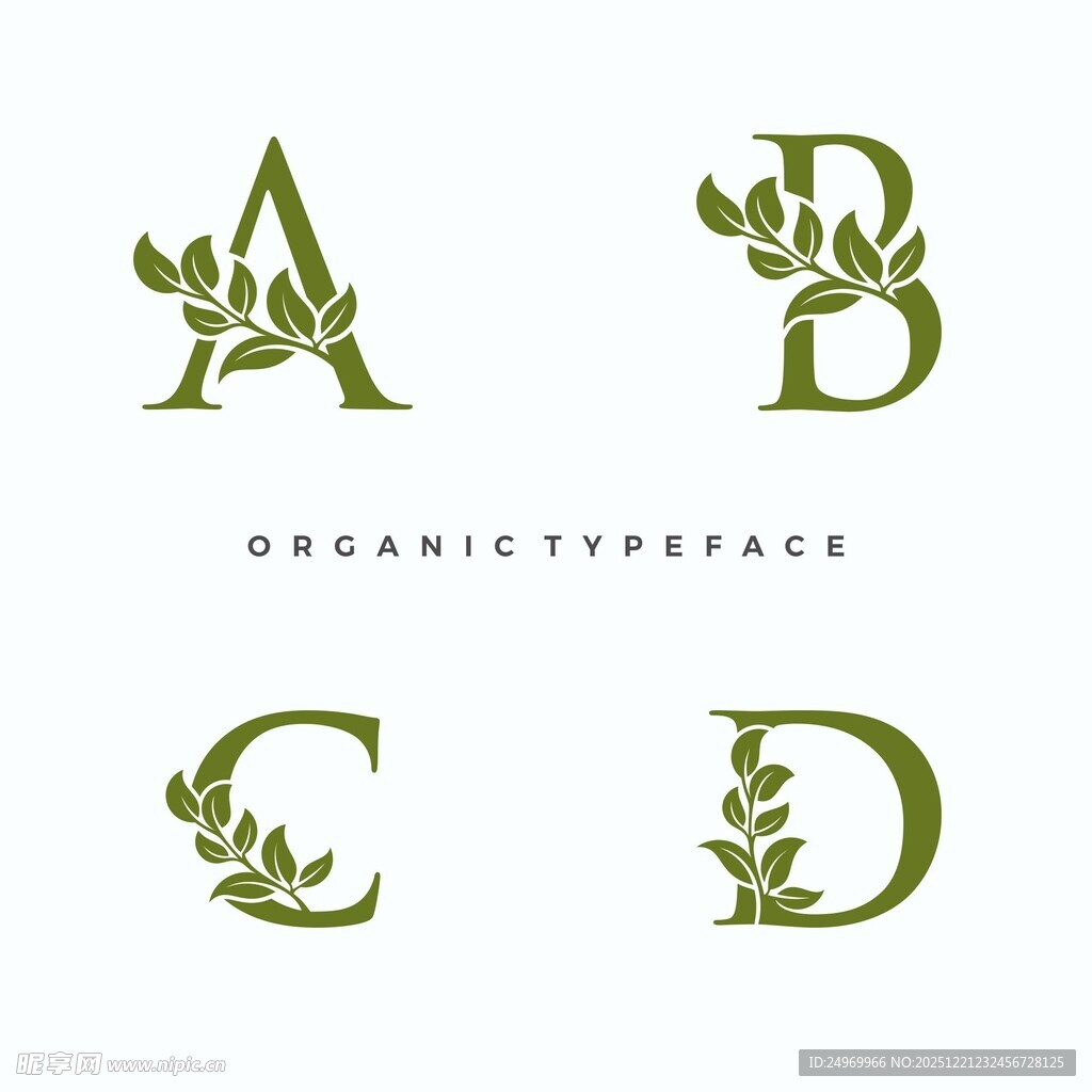 有机风格字母标志设计