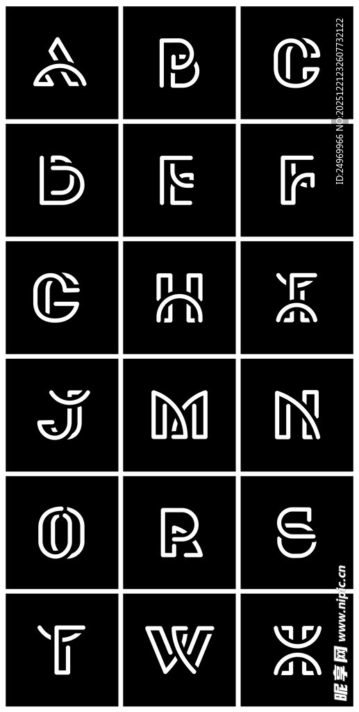 复古风格字母图案设计