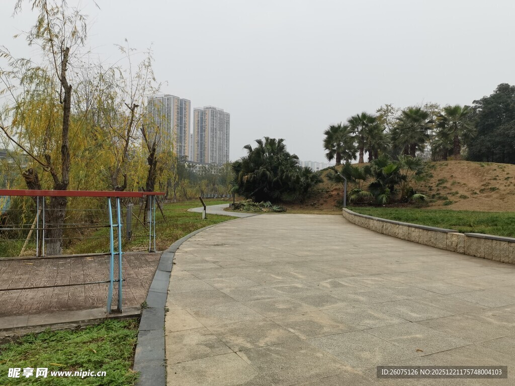 城市中的宁静户外休闲小路