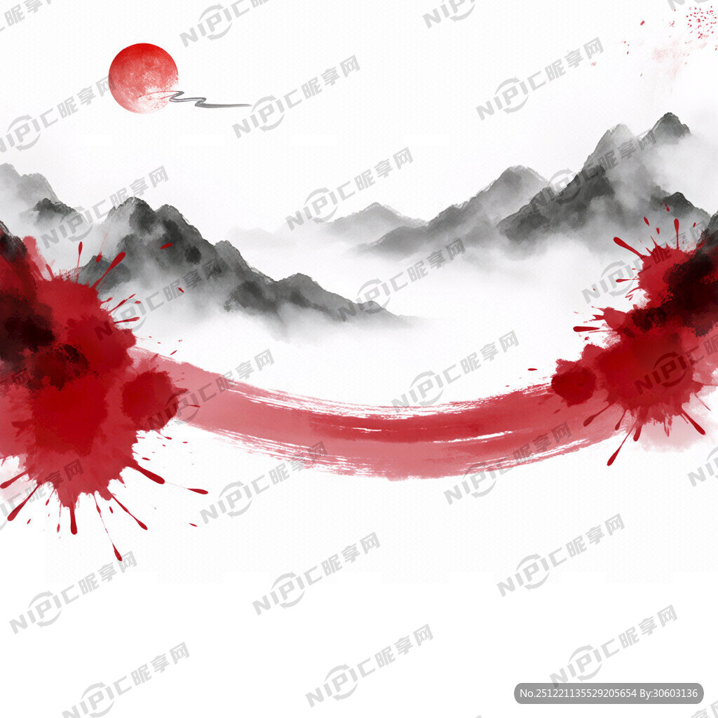 中国风海报  无字 大气 红色