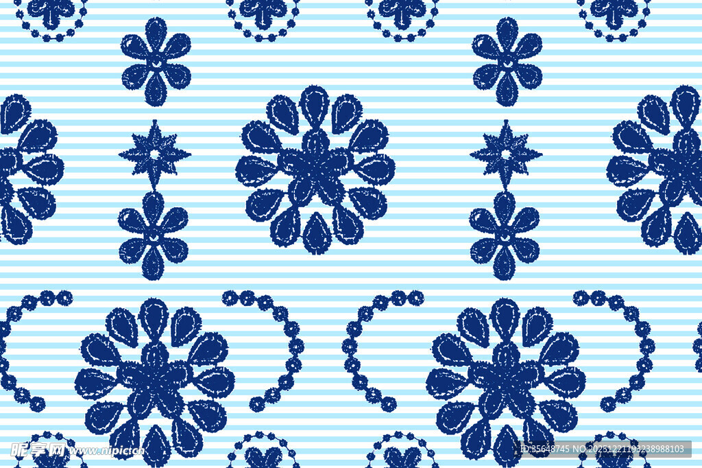 蓝白花卉图案背景