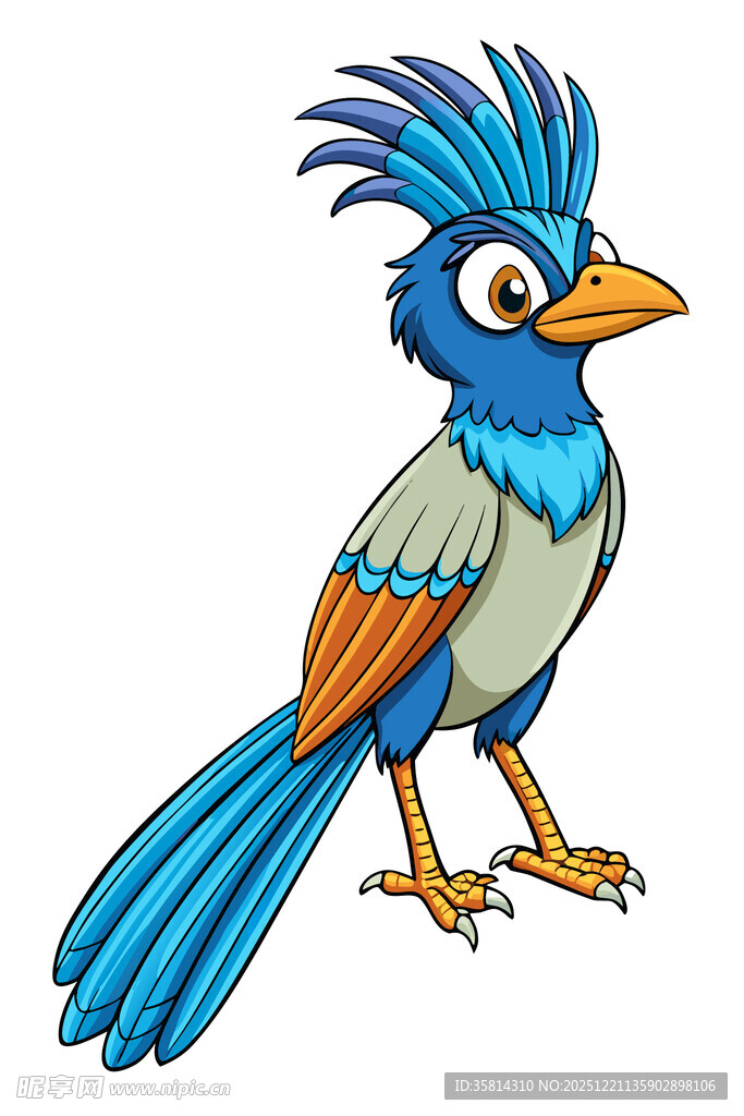 蓝羽彩鸟卡通形象