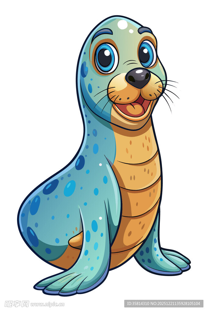 可爱卡通海豹形象