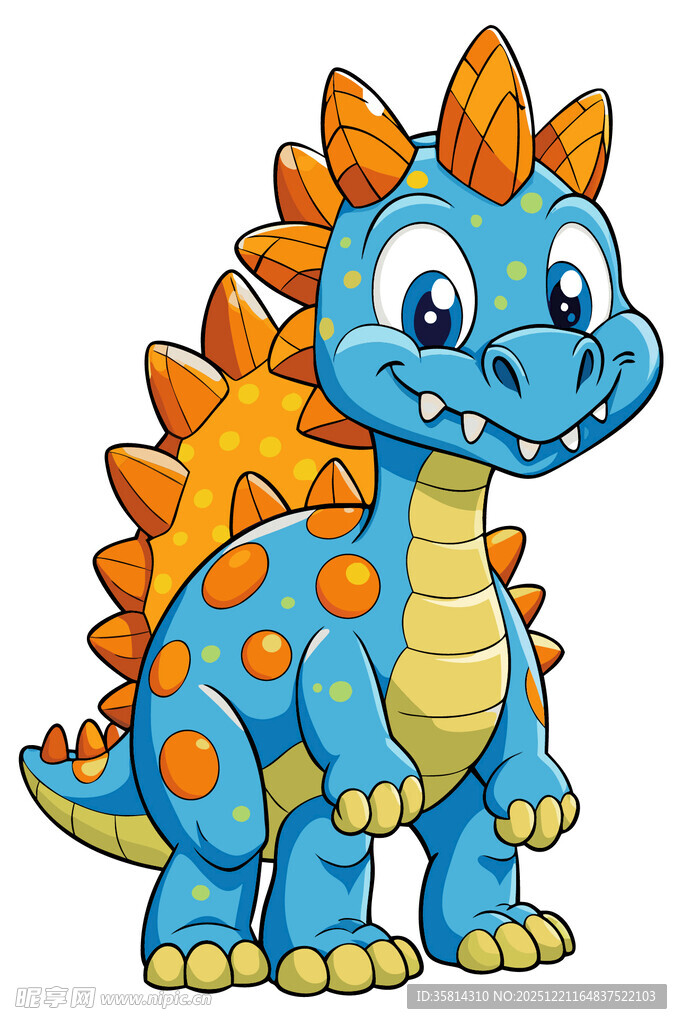 可爱蓝色卡通小恐龙