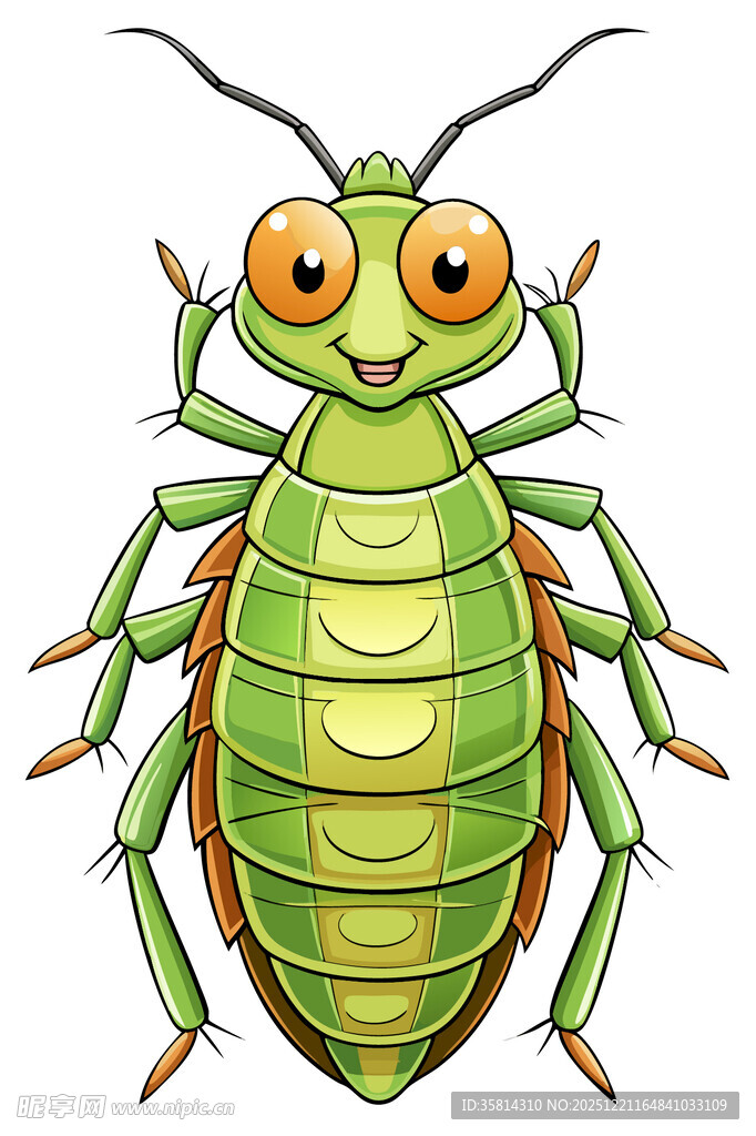 可爱卡通绿色甲虫形象