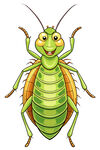 可爱绿色卡通蟑螂形象