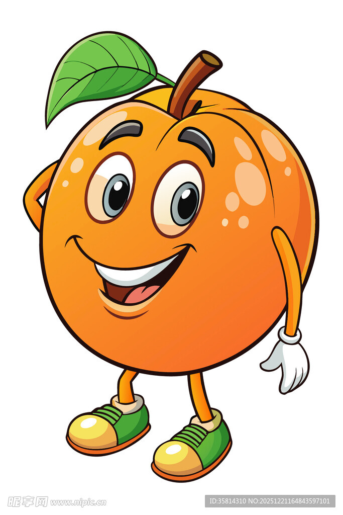 可爱拟人橙子卡通形象